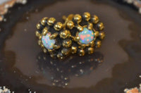 Load image into Gallery viewer, Messing Stein Kristall Ohrstecker gold Kugelblume 10mm
