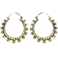 Load image into Gallery viewer, Ohrringe Kreise Blumen rund Messing Brass antik golden Tribal nickelfrei Schmuck Piercing
