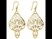 Load image into Gallery viewer, Ohrringe Ornament Spiralen Messing Brass antik golden Tribal Ohrhänger nickelfrei Schmuck Bronze
