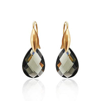 Cargar imagen en el visor de la galería, Brass Ohrringe Ohrhänger Mandel gold Glaskristall facettiert Tropfen nickelfrei Damen

