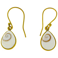 Load image into Gallery viewer, Ohrringe Shivaauge Tropfen Rücken frei Messing Tribal antik golden Ohrhänger nickelfrei Piercing
