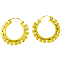 Load image into Gallery viewer, Ohrringe Kreise rund Messing antik golden glänzend 30 mm nickelfrei Piercing Tribal Brass
