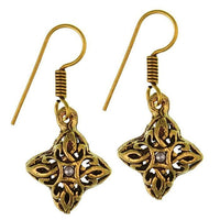 Load image into Gallery viewer, Ohrringe Kreuz Bögen hohl Messing dunkel antik golden nickelfrei Piercing Tribal Schmuck
