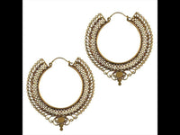 Cargar imagen en el visor de la galería, Ohrringe Spiralen Kreise Band Wellen Messing antik golden Tribal nickelfrei Piercing Brass Schmuck
