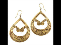 Cargar imagen en el visor de la galería, Ohrringe Tropfen Blumen Herzen Kreise Kreuze Messing antik golden nickelfrei Tribal Ohrhänger
