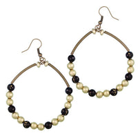 Load image into Gallery viewer, Brass Schmuck schwarz gold Damen Ohrhänger Kupfer nickelfrei Ohrringe Perlen
