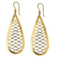 Cargar imagen en el visor de la galería, Ohrringe Tannenzapfen glänzend Messing antik golden Damen Ohrhänger nickelfrei Tribal Schmuck

