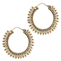 Cargar imagen en el visor de la galería, Ohrringe Punkte Messing Kreise Punkte in Dreieckform golden nickelfrei antik Schmuck Piercing
