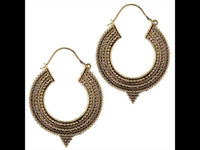 Cargar imagen en el visor de la galería, Ohrringe Spitze Kreise Punkte Tribal Messing Brass antik golden nickelfrei Schmuck Piercing
