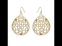 Load image into Gallery viewer, Brass Ohrringe golden antik Oval breit Zopf Kreise geflochten
