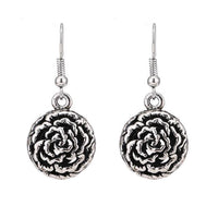 Cargar imagen en el visor de la galería, Brass Ohrringe silberfarben oxidiert rund Blüte klein
