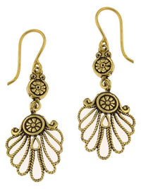 Load image into Gallery viewer, Ohrhänger Blumenkreise Seile lang Messing antik golden Tribal Piercing Ohrringe
