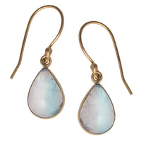 Cargar imagen en el visor de la galería, Brass Ohrringe mit Stein antik golden Tropfen oval rund Geige Messing Ohrhänger
