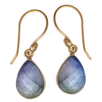 Cargar imagen en el visor de la galería, Brass Ohrringe mit Stein antik golden Tropfen oval rund Geige Messing Ohrhänger
