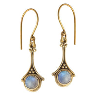 Cargar imagen en el visor de la galería, Brass Ohrringe mit Stein antik golden Tropfen oval rund Geige Messing Ohrhänger
