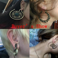 Cargar imagen en el visor de la galería, Spiralen Ohrringe Baum des Lebens Messing Brass antik golden Tribal Piercing
