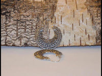 Load image into Gallery viewer, Brass Ohrringe Blumensichel silbern Messing
