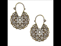 Load image into Gallery viewer, Messing Ohrringe gold Blume antik Bogen Piercing
