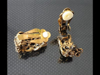 Cargar imagen en el visor de la galería, Brass Ohrringe antik golden oxidiert Ring Geflochten Kreise klippverschluss
