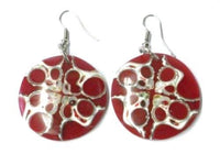 Cargar imagen en el visor de la galería, Spidermuschel Ohrringe Tropfen Muster weiß braun Ohrhänger Muschel Damen Edelstahl
