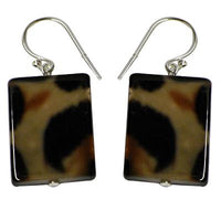 Load image into Gallery viewer, Perlmuttmuschel-Ohrringe, rechteckige Perlmutt-Ohrringe mit Tigermuster und Bügel aus 925 Sterlingsilber
