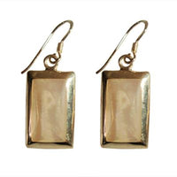 Cargar imagen en el visor de la galería, Perlmutt Muschel Ohrringe 20 mm Rechtecke 925er Sterlingsilber schillernd eingefasst
