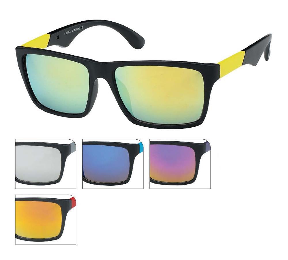 Sonnenbrille schwarz bunt verspiegelt Unisex Nerd Brille Bügel 400 UV