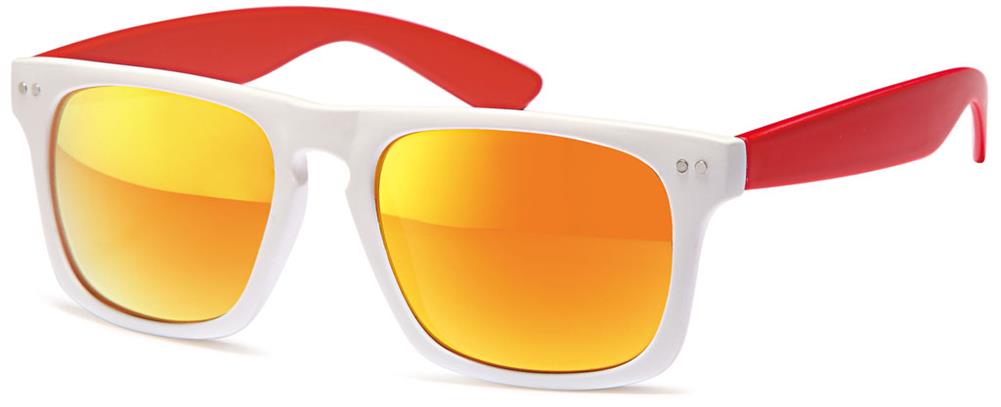 Sonnenbrille verspiegelt 400 UV Nerd Vintage Punkte  weiß transparent