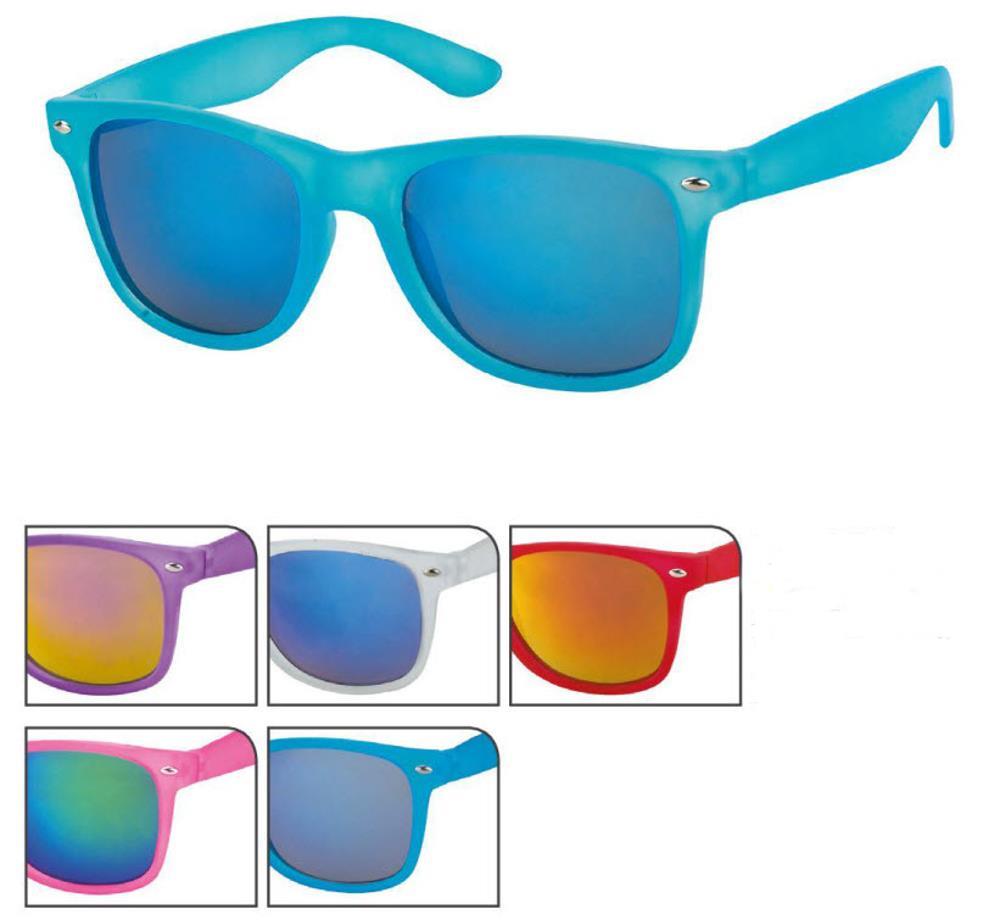 Sonnenbrille  Nerd 400 UV verspiegelt buntes Gestell Ziermandel