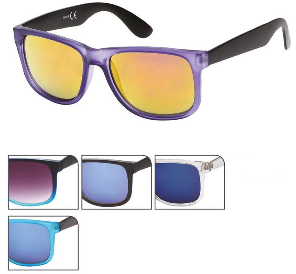 Sonnenbrille transparent bunt Nerdbrille 400 UV hoher Steg
