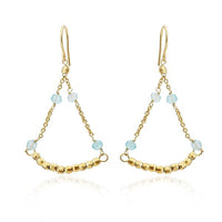 Load image into Gallery viewer, Ohrringe 18 karat vergoldet blau Tortenstück facettiert Perlen Kristall nickelfrei Ketten
