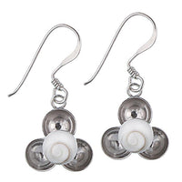 Cargar imagen en el visor de la galería, Shivaauge Blume Schalen 16 mm Ohrringe rund 925er Sterling Silber Silberohrringe Shiva Auge
