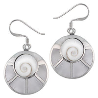 Cargar imagen en el visor de la galería, Shivaauge Kreis Perlmutt Segmente Ohrringe 925er Silber Silberohrringe Shiva Auge
