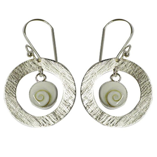 Shivaauge Silberohrringe Ring Ohrringe Ohrhänger 925er Sterling Silber Shiva Auge Eye Damen Schmuck