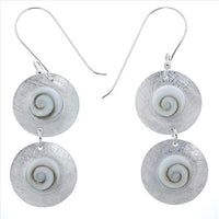 Cargar imagen en el visor de la galería, Shivaauge Silberohrringe lang gebürstet Kreise Ohrringe 925er Silber Shiva Auge Eye Damen Schmuck
