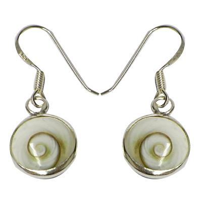 Shivaauge Silberohrringe rund 8 mm Ohrringe 925er Sterling Silber Shiva Auge Eye Damen Schmuck