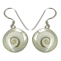 Cargar imagen en el visor de la galería, Shivaauge Perlmutt Silberohrringe rund 15 mm Ohrringe Ohrhänger 925er Sterling Silber Shiva Auge Eye
