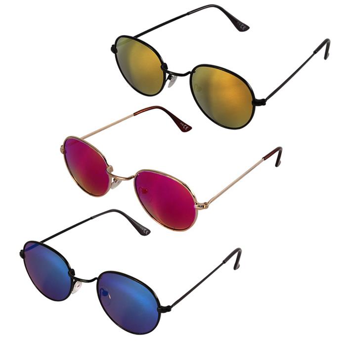 Sonnenbrille kleine Gläser John Lennon Hippie Brille Metall bunt verspiegelt 400 UV unisex