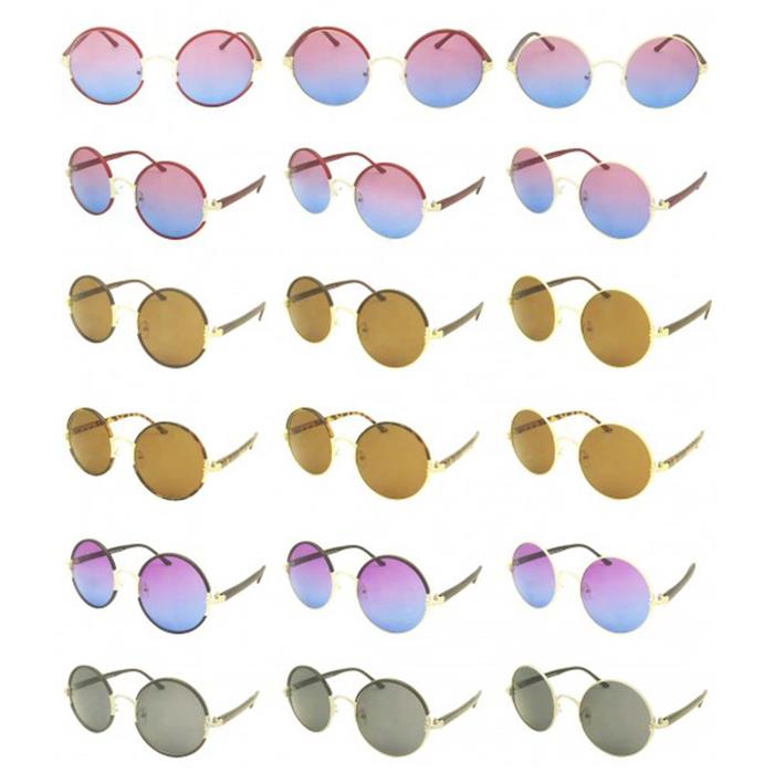 Sonnenbrille 3-in-1 Round Glasses Vintage 400 UV Metall getönt Rahmen variabel
