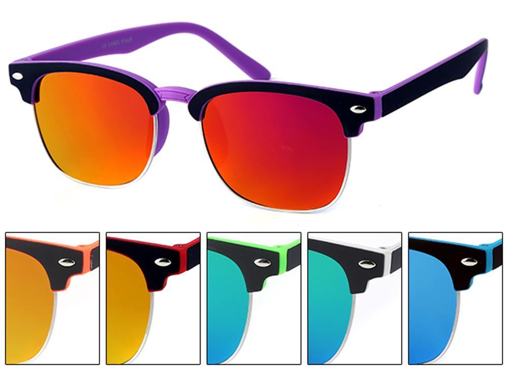 Sonnenbrille Retro bunt schwarz neon 400UV Metall Mandelverzierung