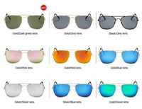 Load image into Gallery viewer, Sonnenbrille Trapez Pilotenbrille 400UV Metallgestell getönt verspiegelt korean
