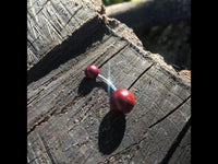 Cargar imagen en el visor de la galería, Bauchnabelpiercing Holz rot braun Kugeln Edelstahl
