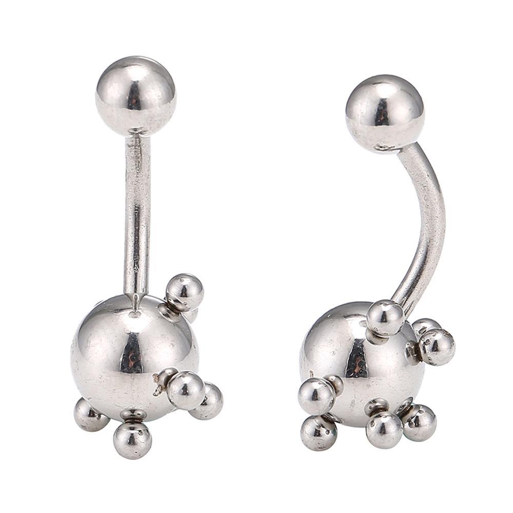 Bauchnabelpiercing Bananenpiercing Edelstahl silbern kleine und große kugeln