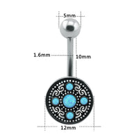 Load image into Gallery viewer, Bauchnabelpiercing Edelstahl Opal Vintage antik
