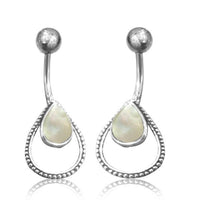 Load image into Gallery viewer, Bauchnabelpiercing aus Edelstahl Silber mit Punkte Träne
