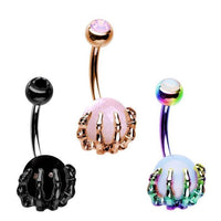 Load image into Gallery viewer, Bauchnabelpiercing Kralle Edelstahl Stein
