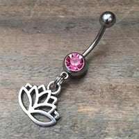 Load image into Gallery viewer, Bauchnabel Piercing Edelstahl Zirkonia silber Anhänger
