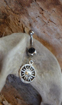 Load image into Gallery viewer, Bauchnabel Piercing Edelstahl Zirkonia silber Anhänger
