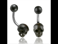 Cargar imagen en el visor de la galería, Bauchnabel Piercing Edelstahl Knochen Skull
