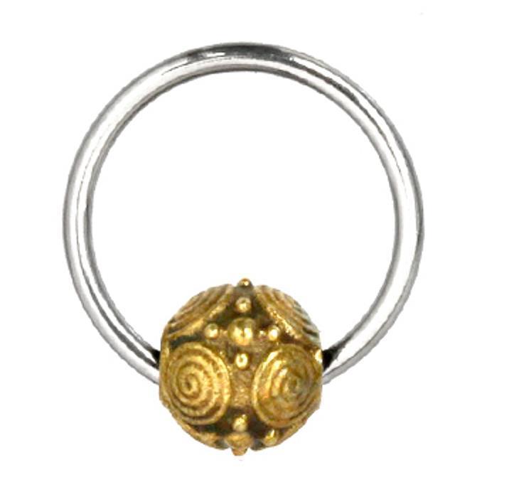Universal Piercing Kugel Ring Edelstahl Brass Spiralen